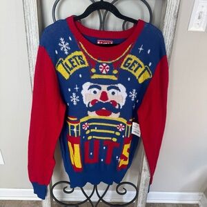 Hybrid “Let’s Get Nuts” Nutcracker Ugly Christmas‎ Sweater - Size M